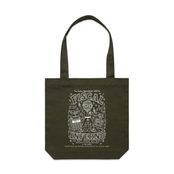 Wonky Tote - Fiscal Inferno EOFY 2026 (white print) Thumbnail